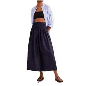 Boden Navy Midi Skirt